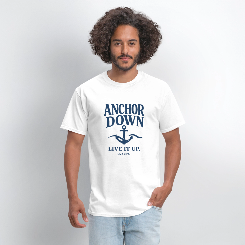 Anchor Down  |  Live it Up Men's T-Shirt - white