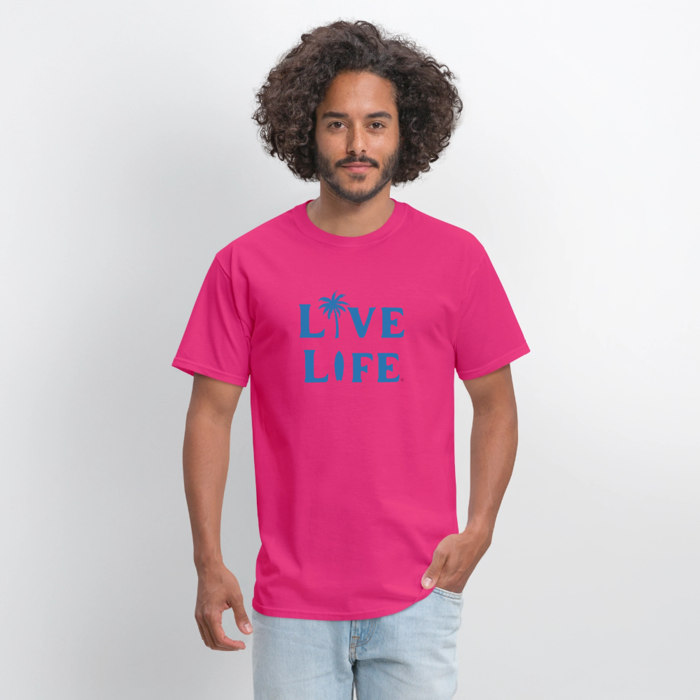 Live Life Coastal T-Shirt | - fuchsia