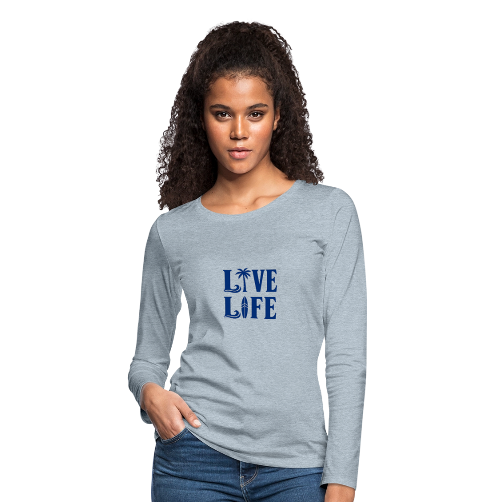 Women's Premium Long Sleeve T-Shirt - heather ice blue