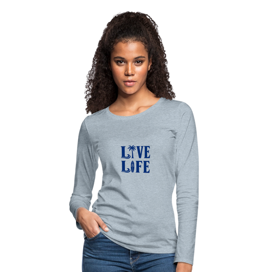 Women's Premium Long Sleeve T-Shirt - heather ice blue