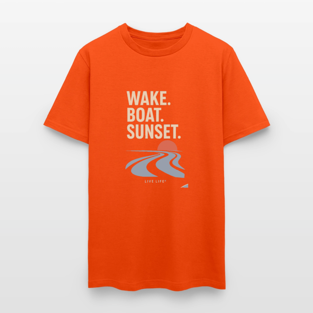 Wake. Boat. Sunset - orange