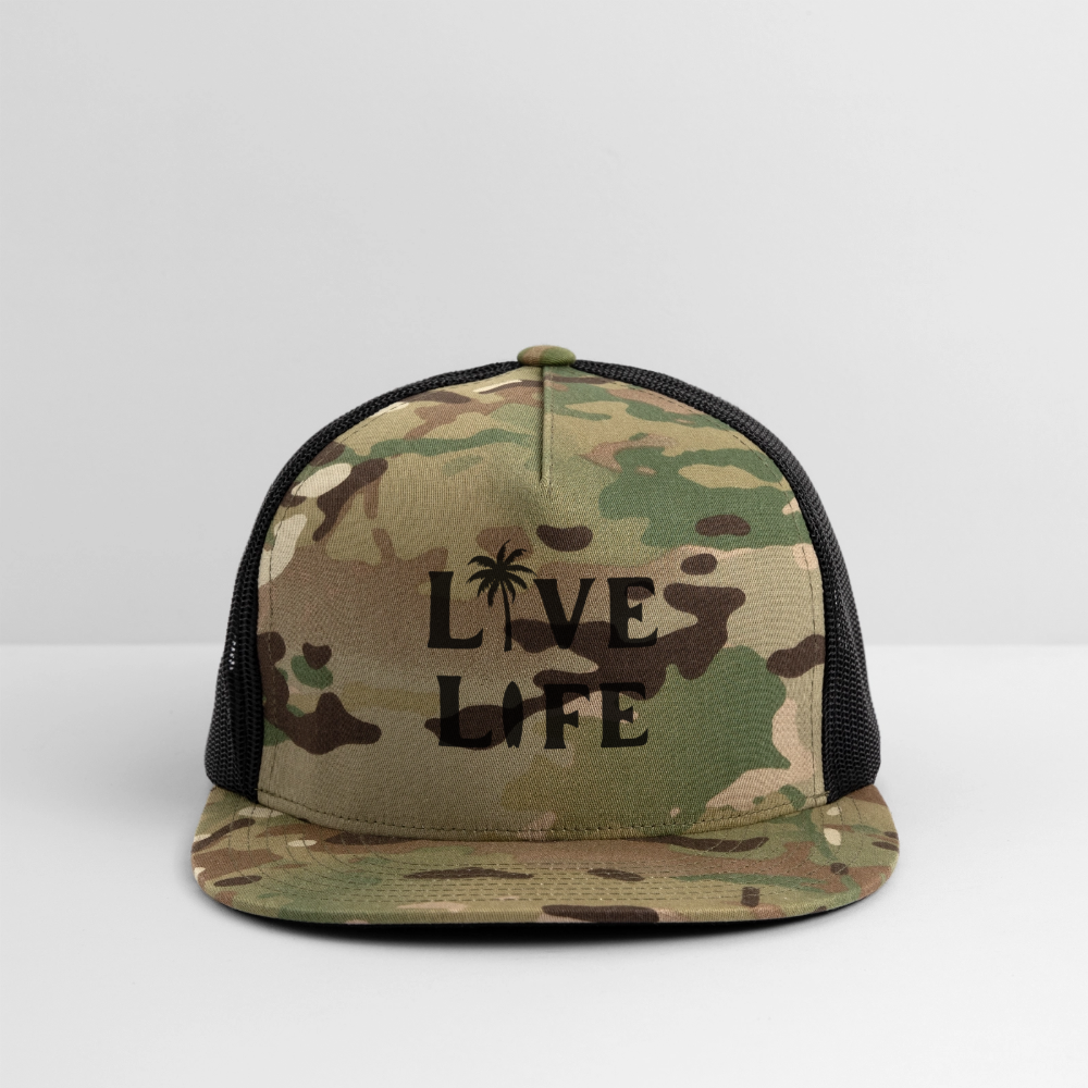 Live Life Snapback hat - MultiCam\black