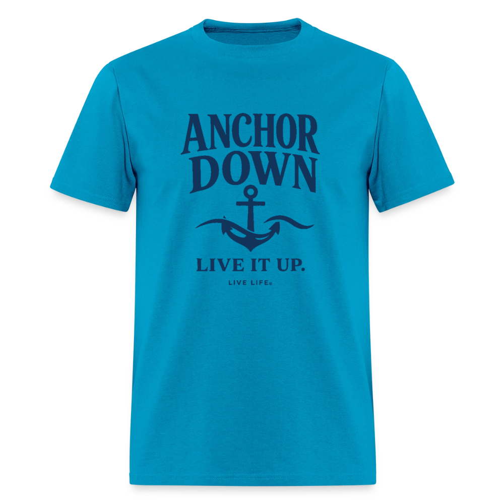 Anchor Down  |  Live it Up Men's T-Shirt - turquoise