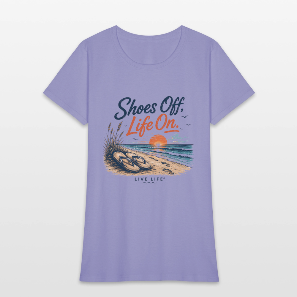 Shoes Off, Life On. Women's Tee - lavender