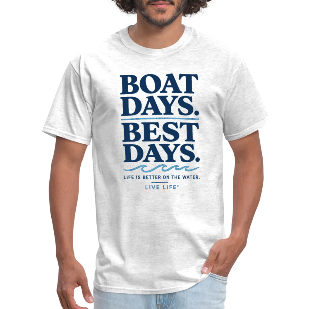 Boat Days. Best Days. - light heather gray