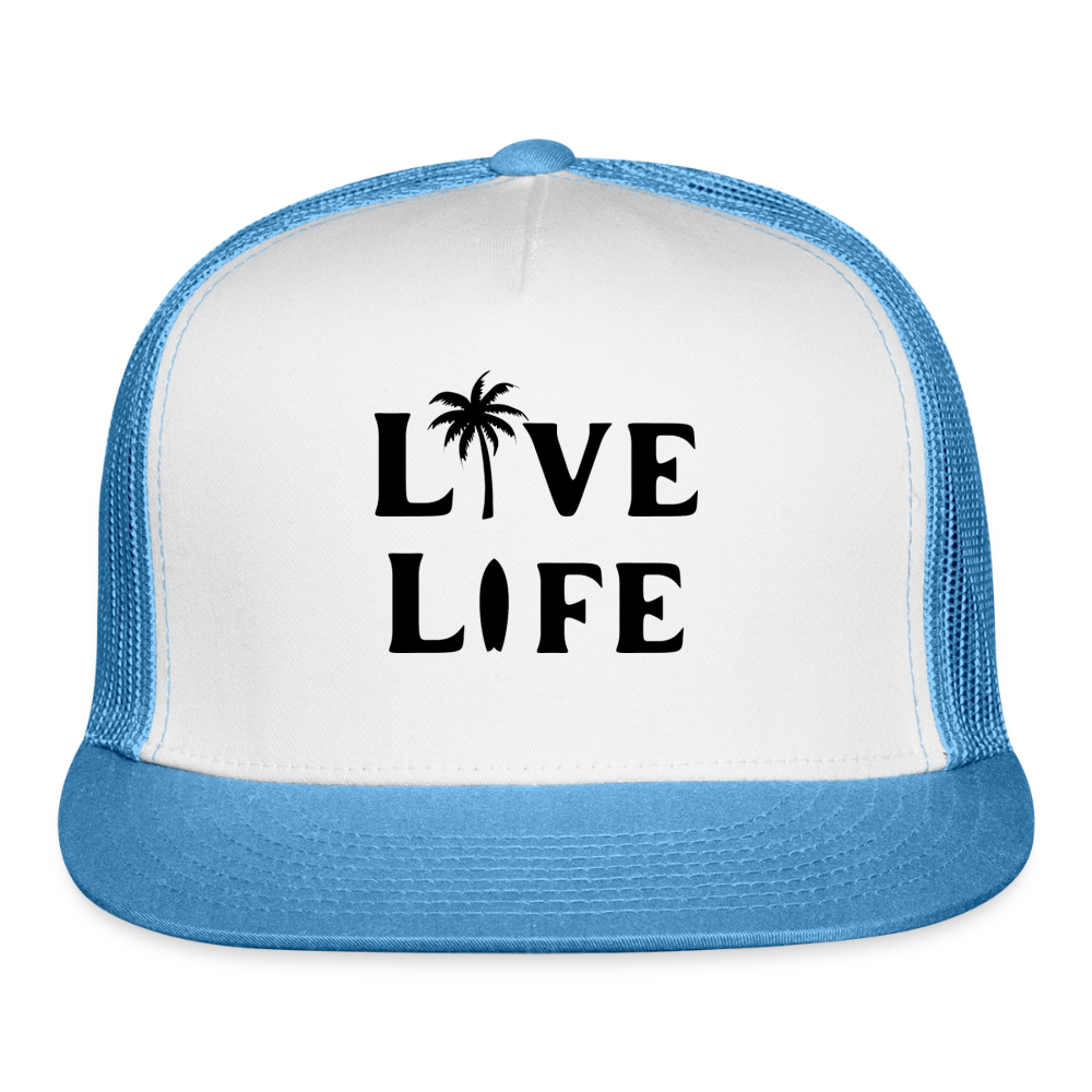 Live Life Snapback hat - white/blue