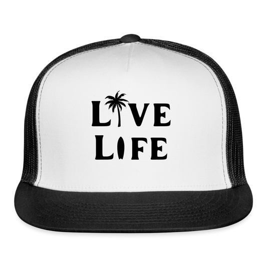 Live Life Snapback hat - white/black