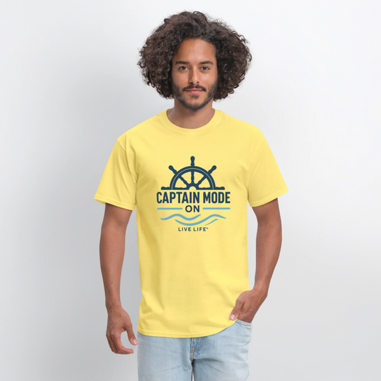 Captain Mode on Men's T-Shirt | - cornsilk