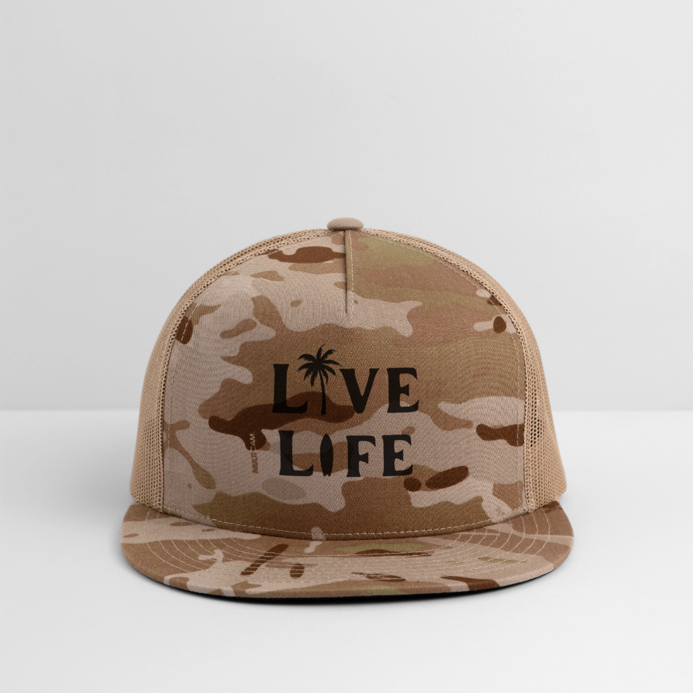 Live Life Snapback hat - MultiCam\tan