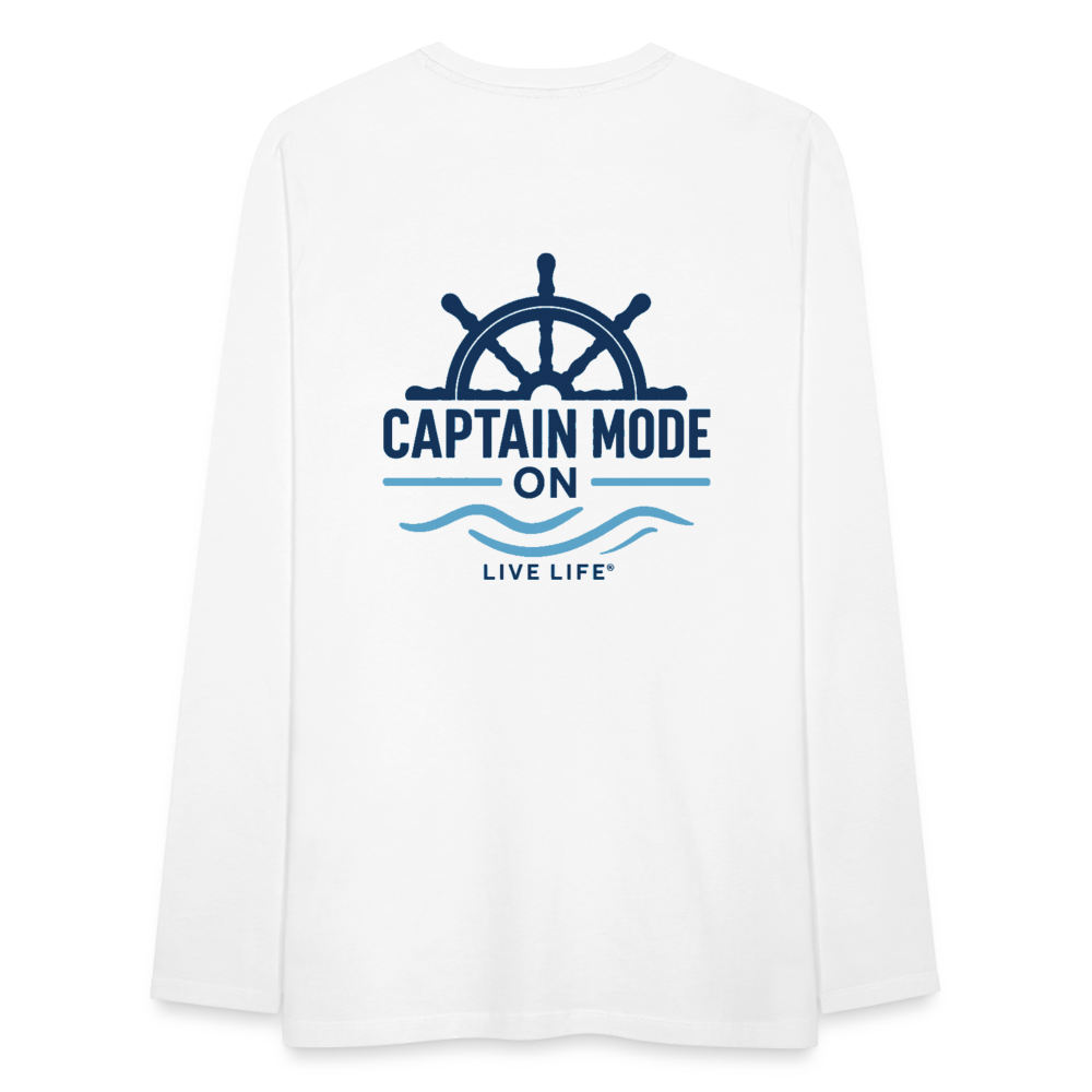 Captain Mode on  Men's Long Sleeve T-Shirt | - white