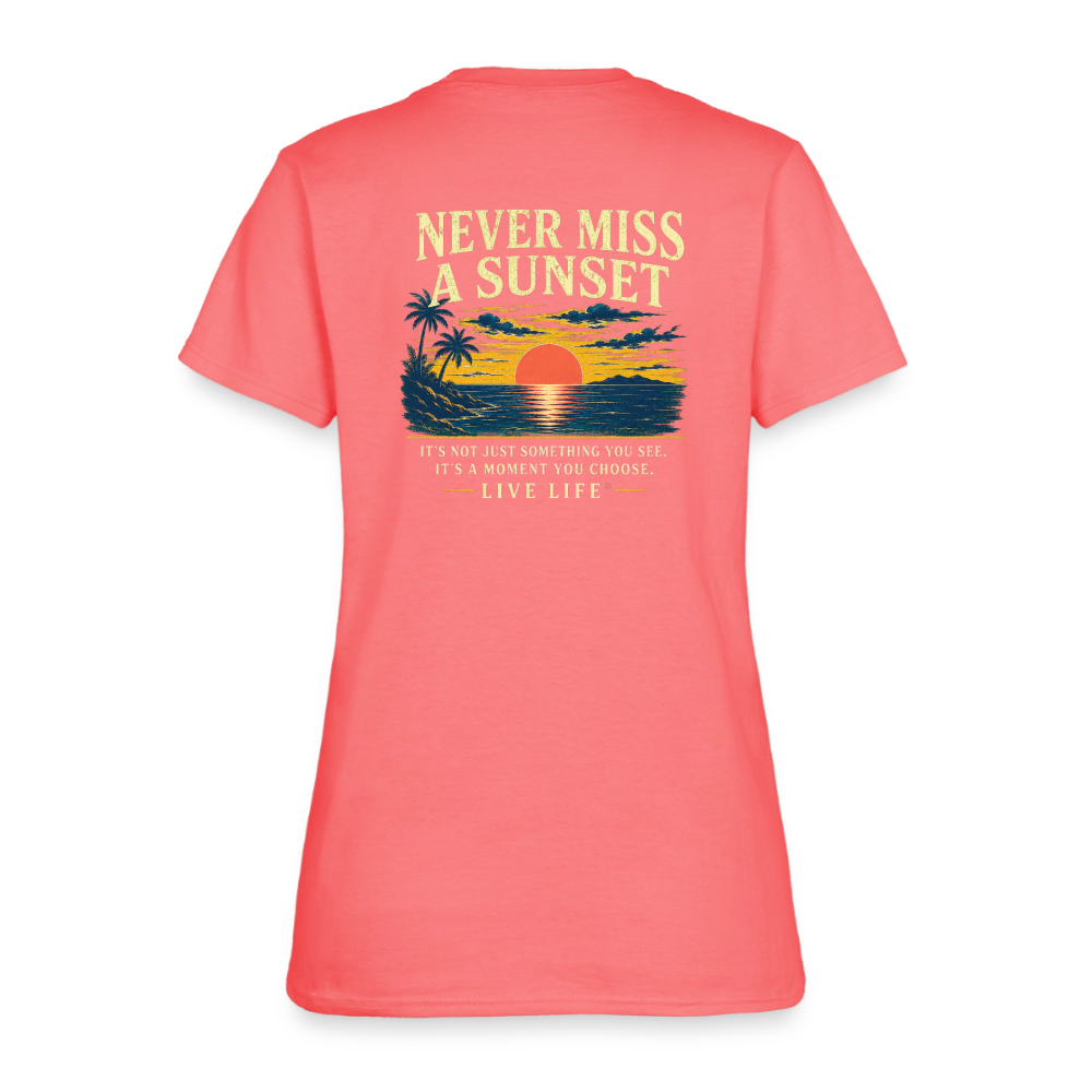 Never Miss a Sunset  Women's T-shirt - coral