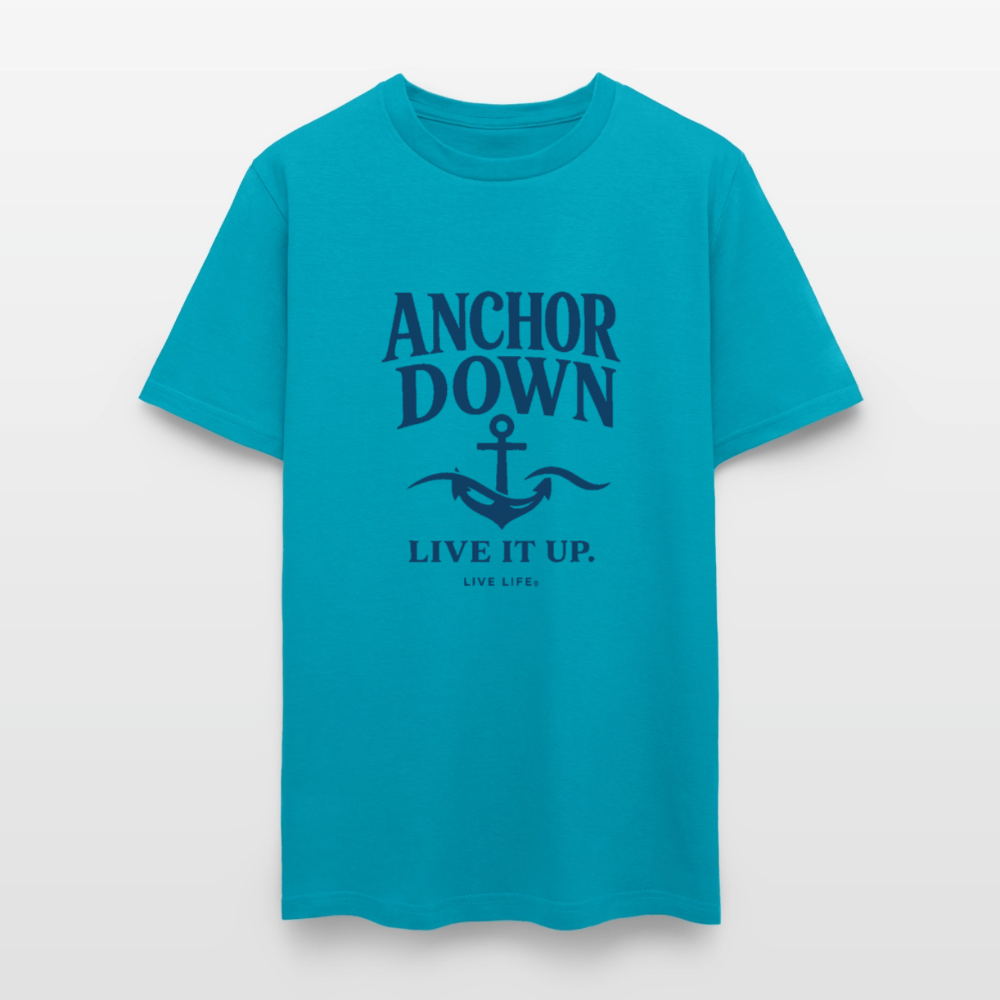 Anchor Down  |  Live it Up Men's T-Shirt - turquoise