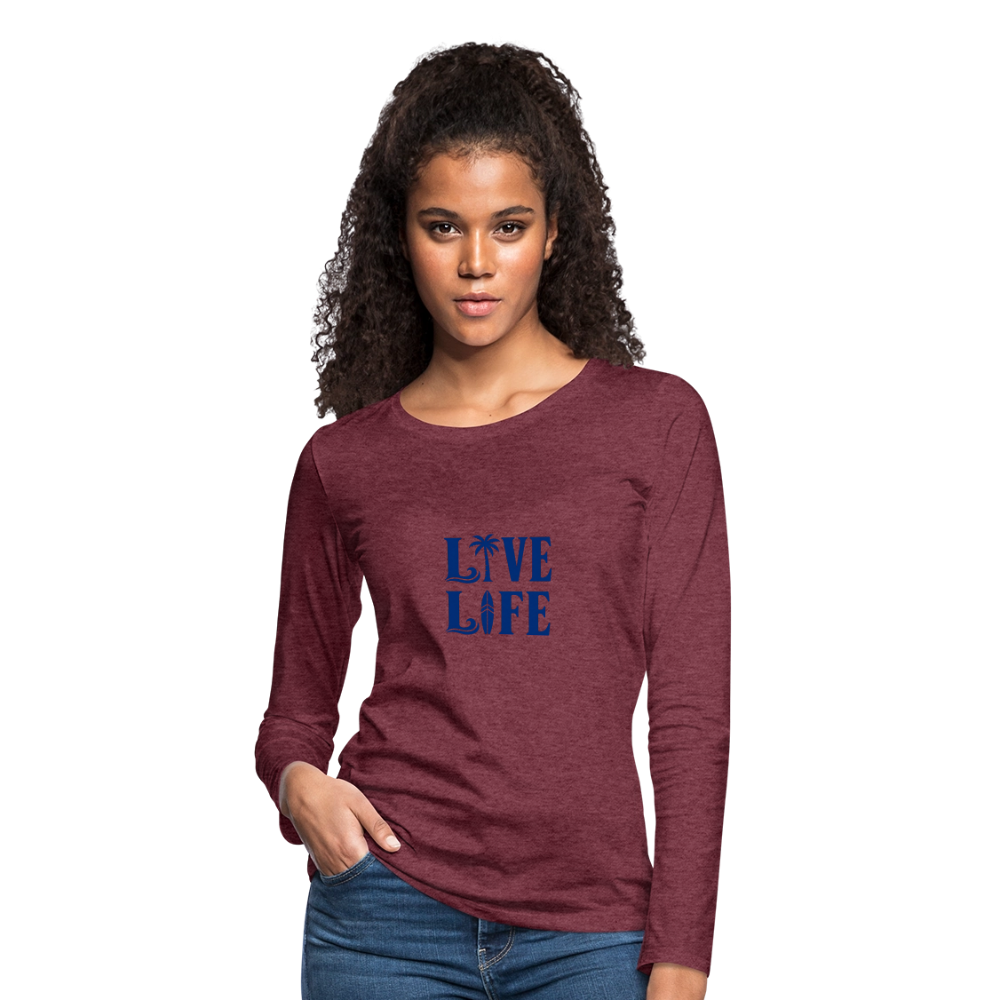 Women's Premium Long Sleeve T-Shirt - heather burgundy