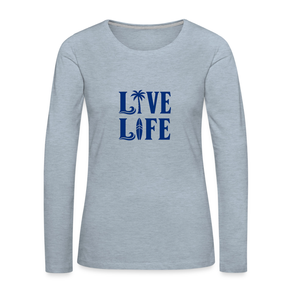 Women's Premium Long Sleeve T-Shirt - heather ice blue
