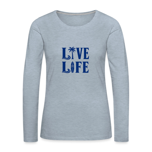 Women's Premium Long Sleeve T-Shirt - heather ice blue