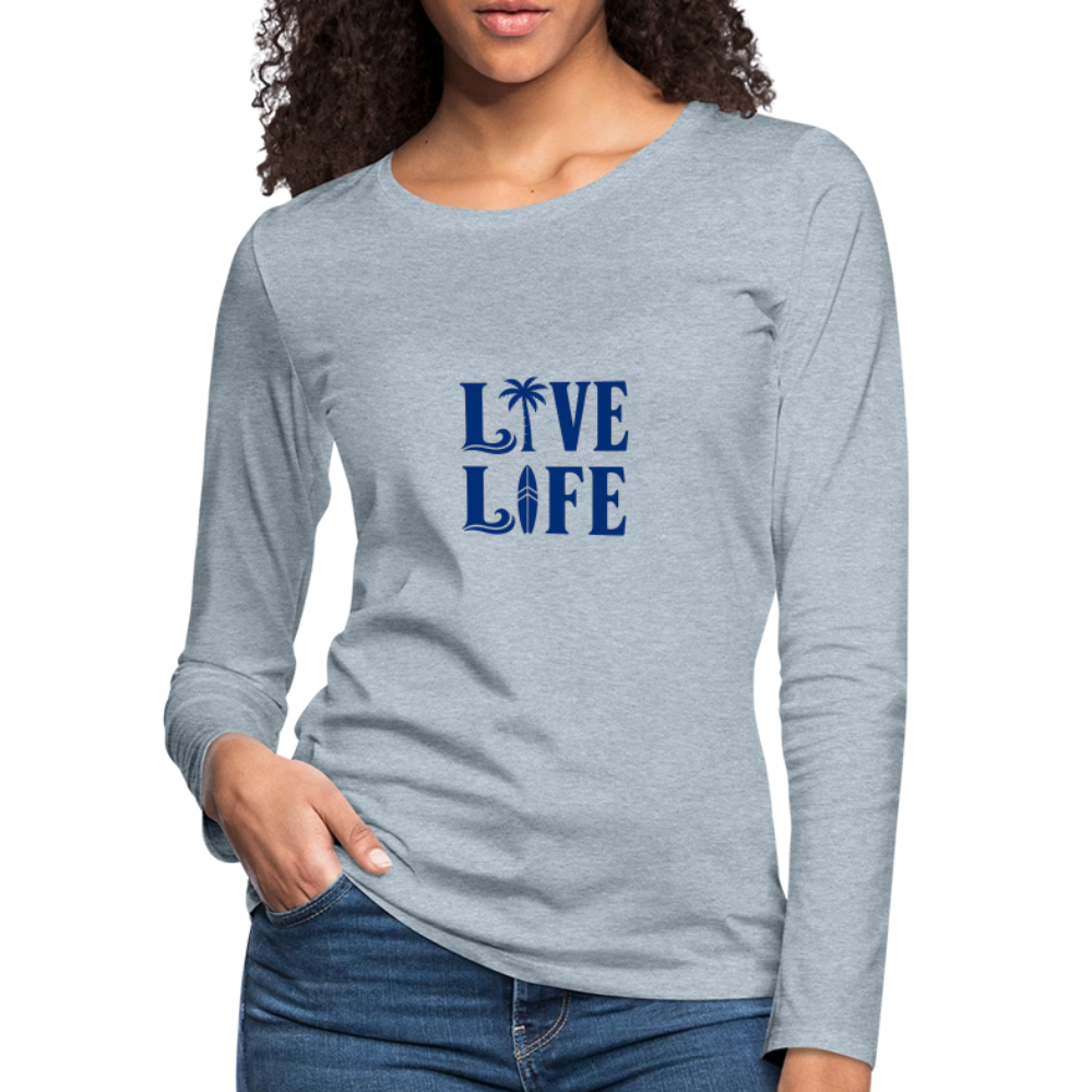 Women's Premium Long Sleeve T-Shirt - heather ice blue