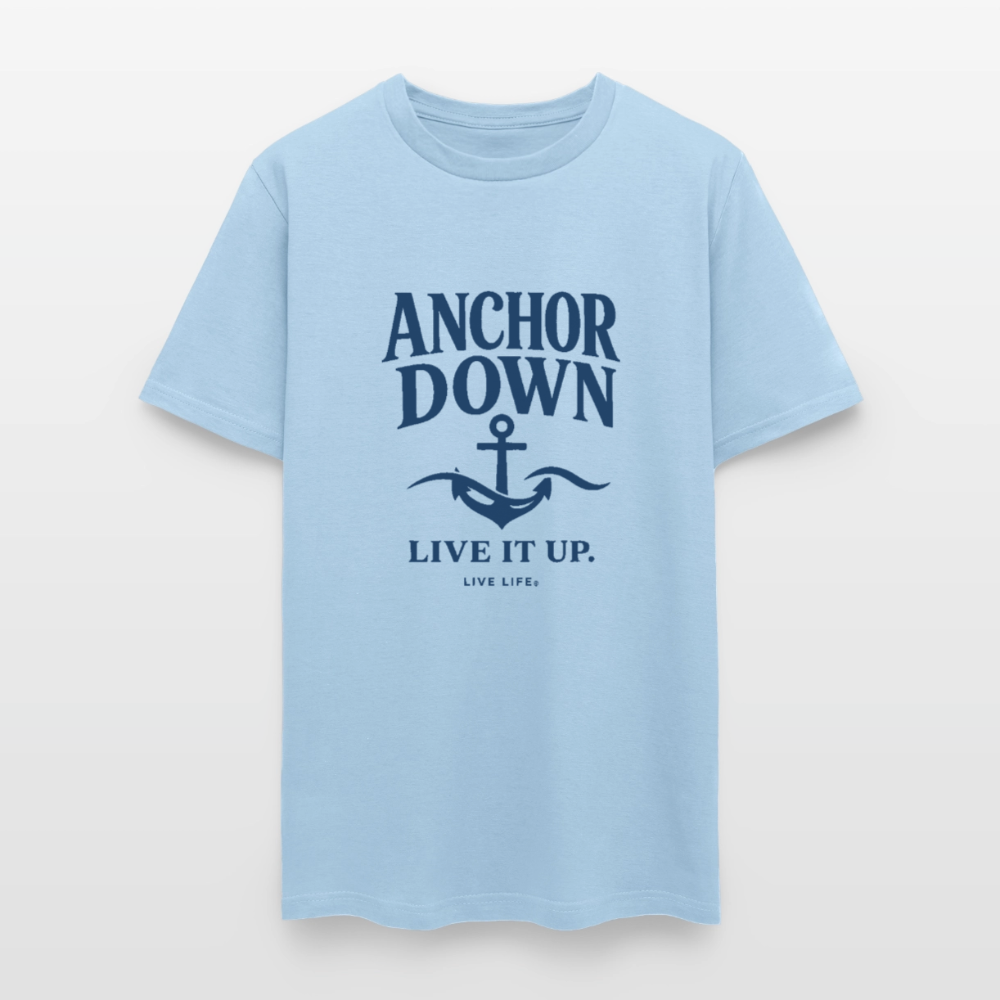 Anchor Down  |  Live it Up Men's T-Shirt - powder blue