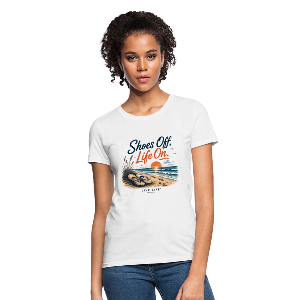 Shoes Off, Life On. Women's Tee - white