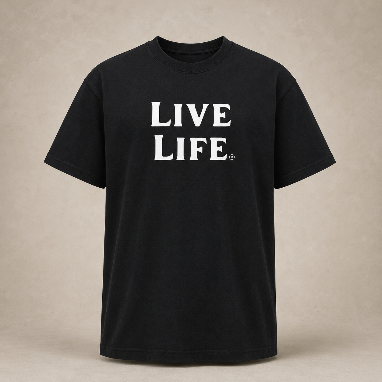 Premium LIVE LIFE heavyweight relaxed-fit T-shirt in black