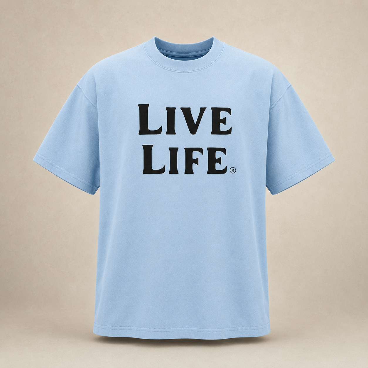 Premium LIVE LIFE heavyweight relaxed-fit T-shirt in light blue