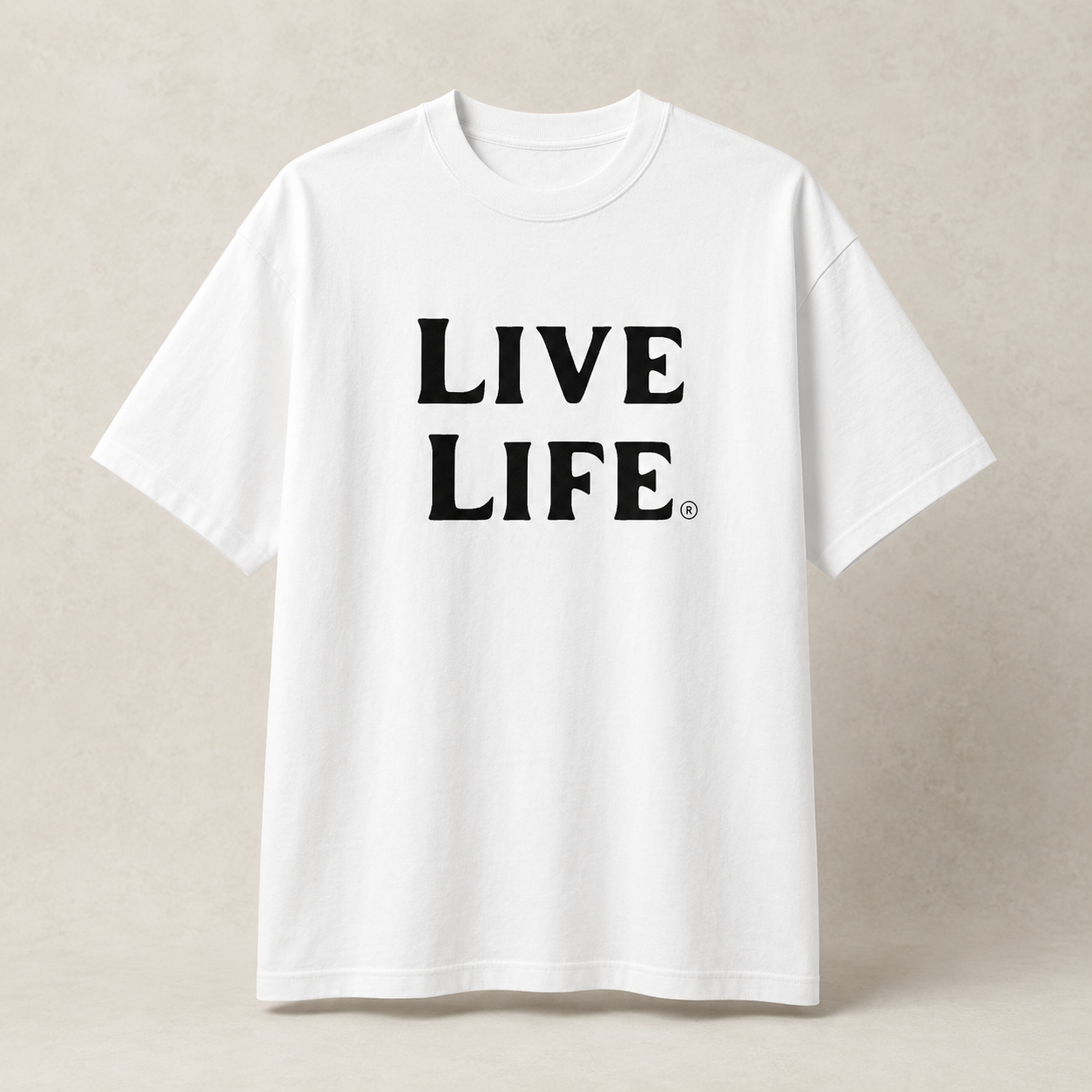 Premium LIVE LIFE heavyweight relaxed-fit T-shirt in white