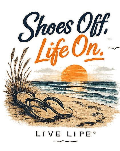 Shoes Off. Life On. coastal artwork detail