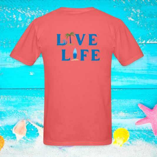 Live Life Unisex Comfort Wash Garment Dyed T-Shirt