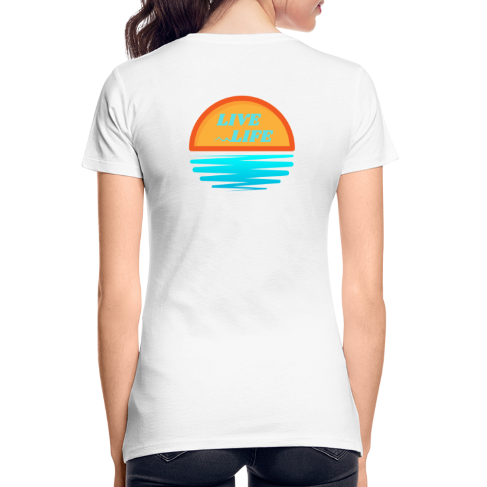Women’s Sunset Waves Premium Organic T-Shirt - white