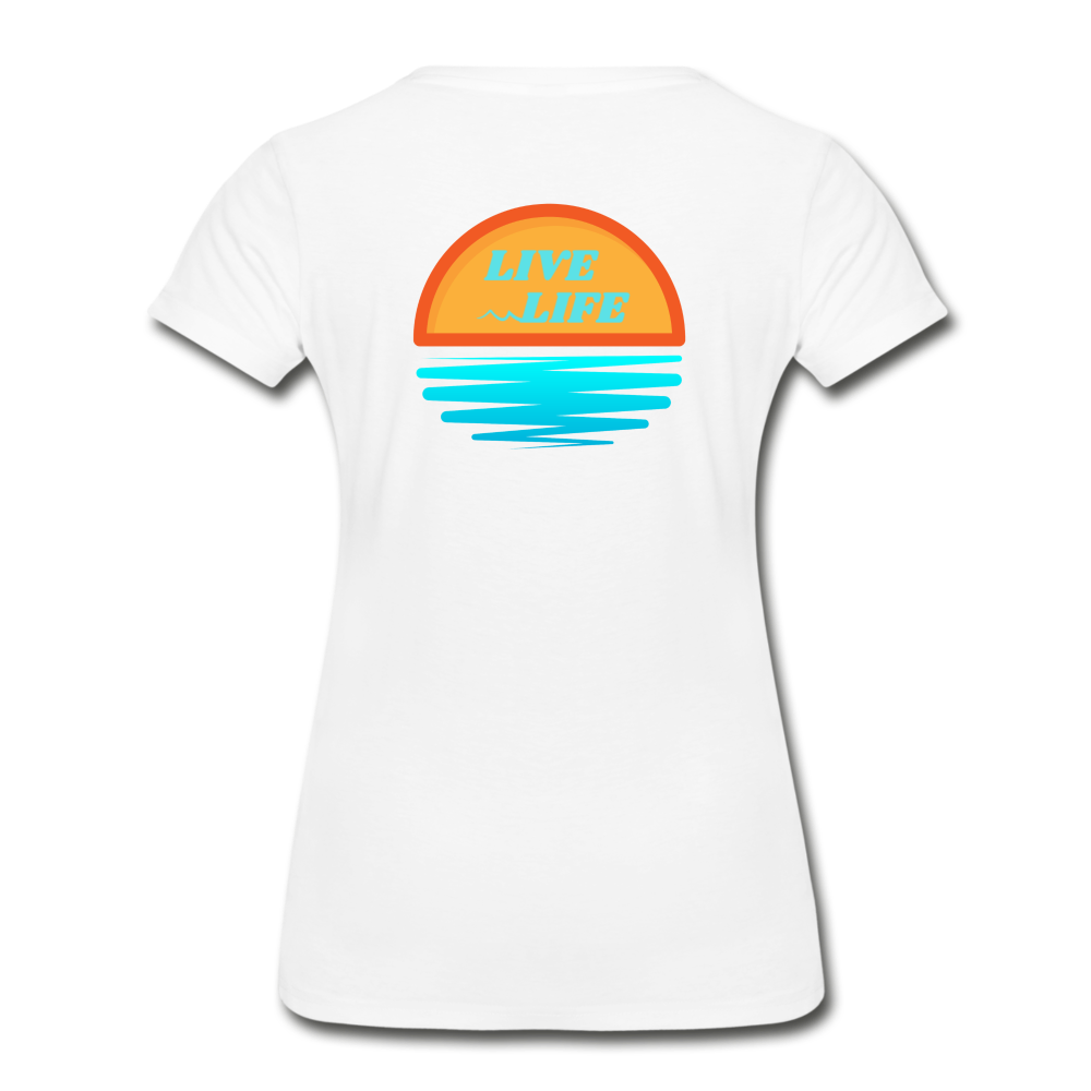Women’s Sunset Waves Premium Organic T-Shirt - white