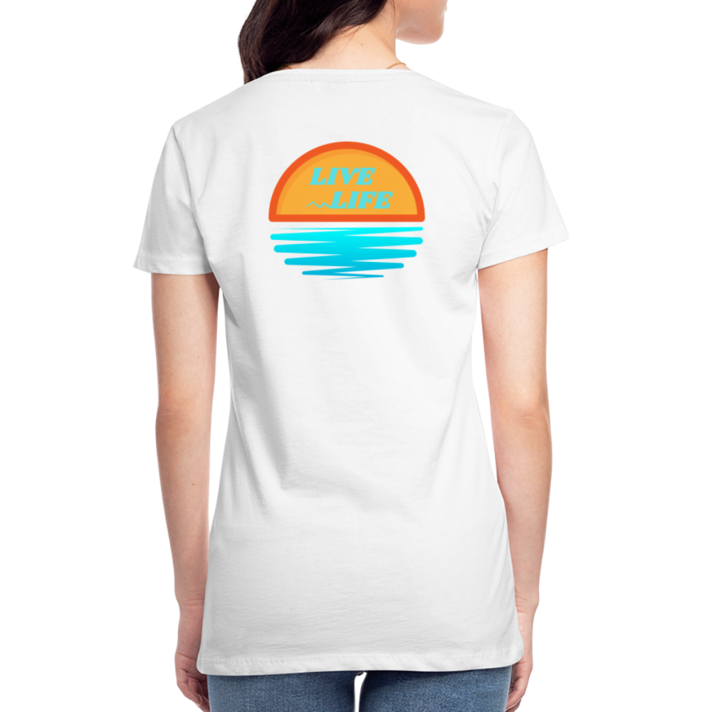 Women’s Sunset Waves Premium Organic T-Shirt - white