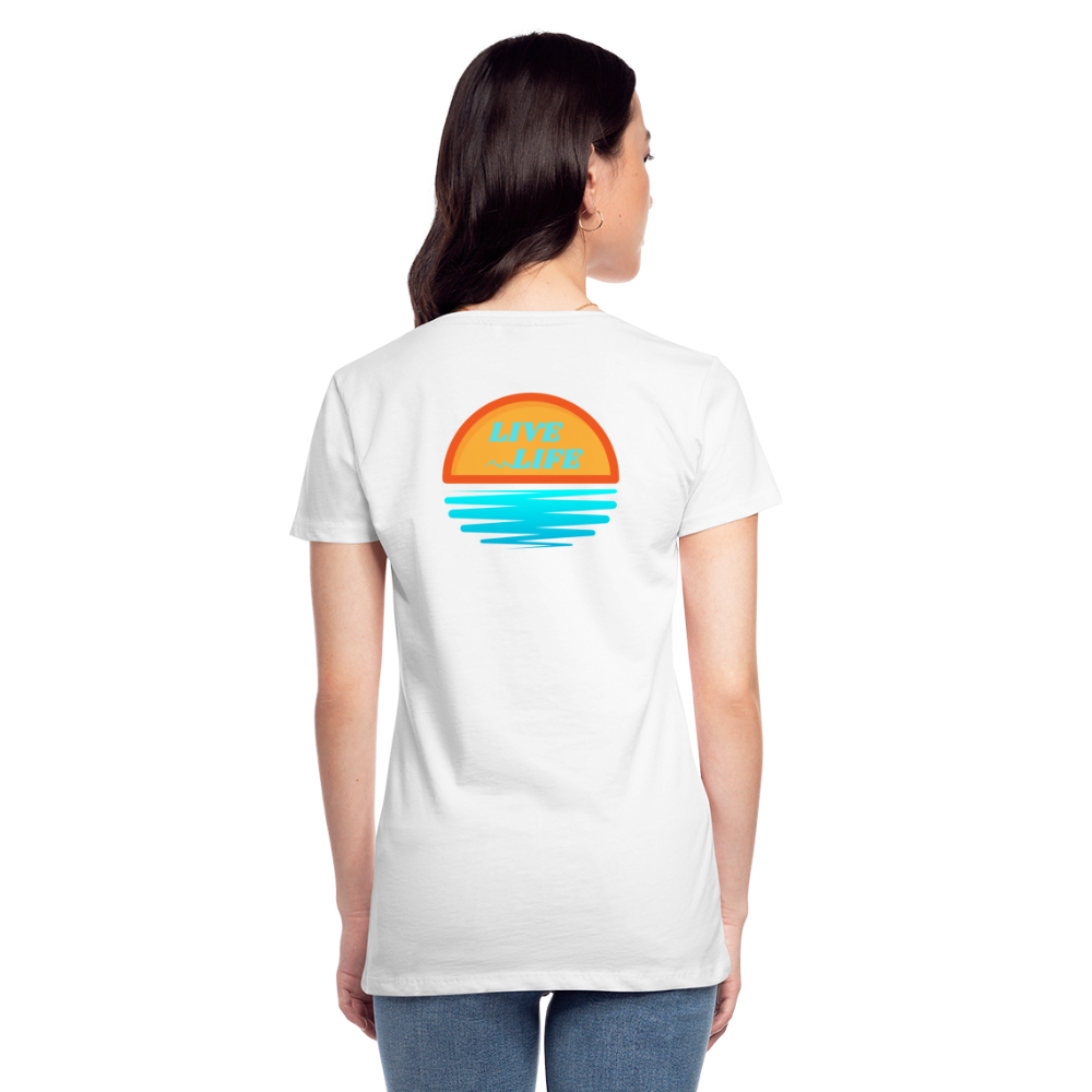Women’s Sunset Waves Premium Organic T-Shirt - white