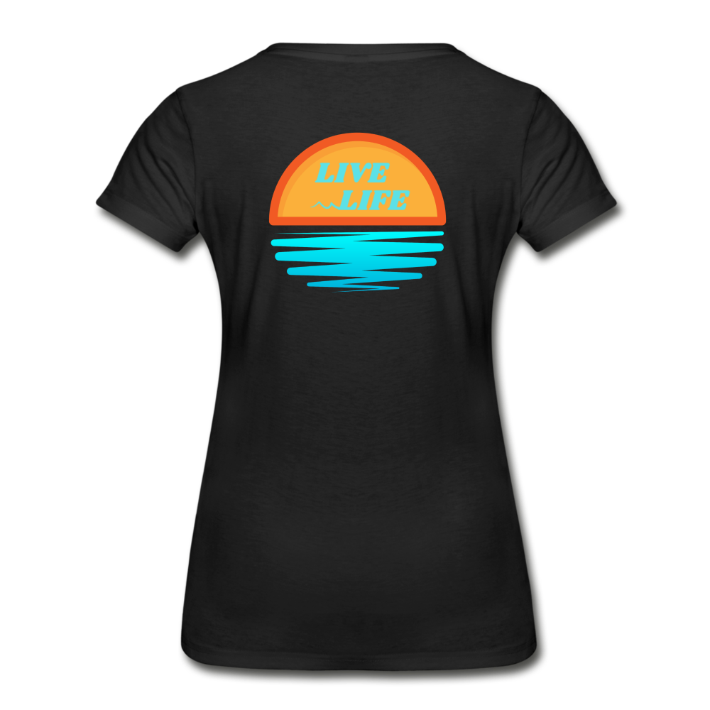 Women’s Sunset Waves Premium Organic T-Shirt - black