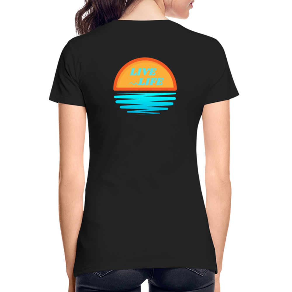 Women’s Sunset Waves Premium Organic T-Shirt - black