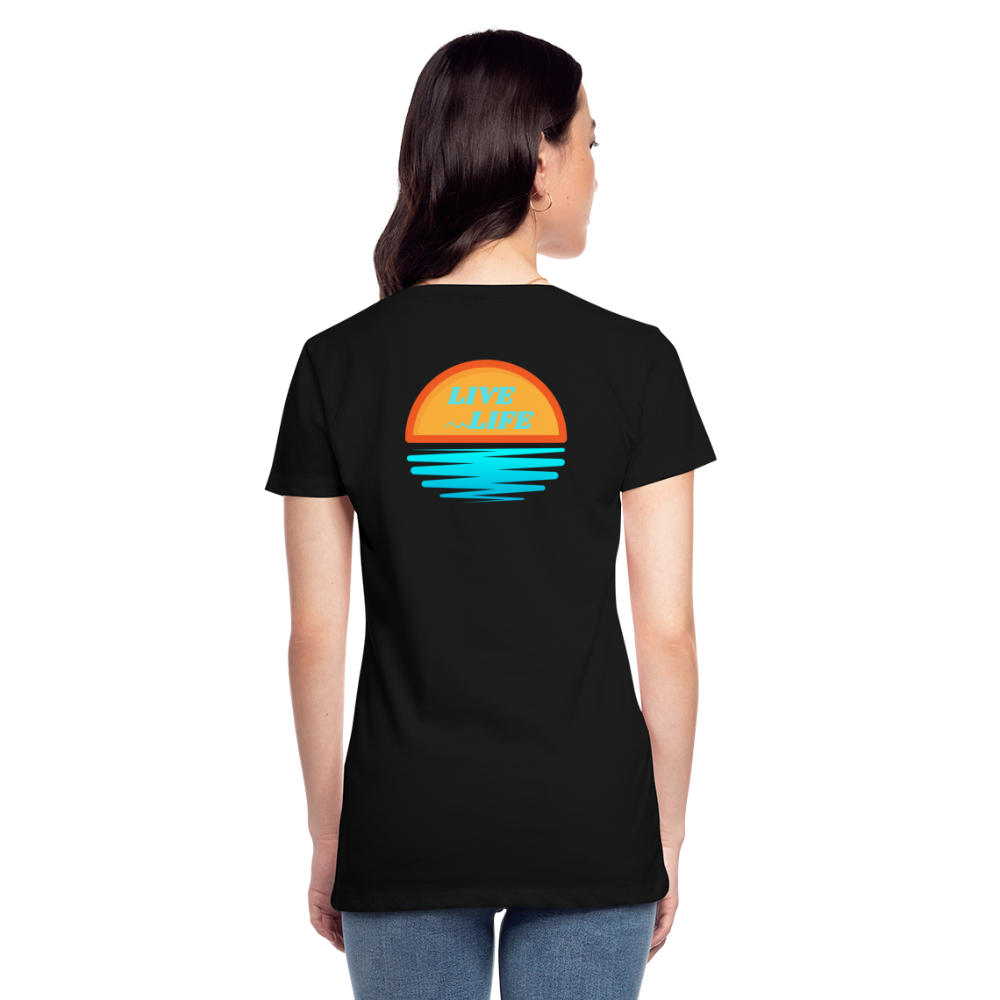 Women’s Sunset Waves Premium Organic T-Shirt - black