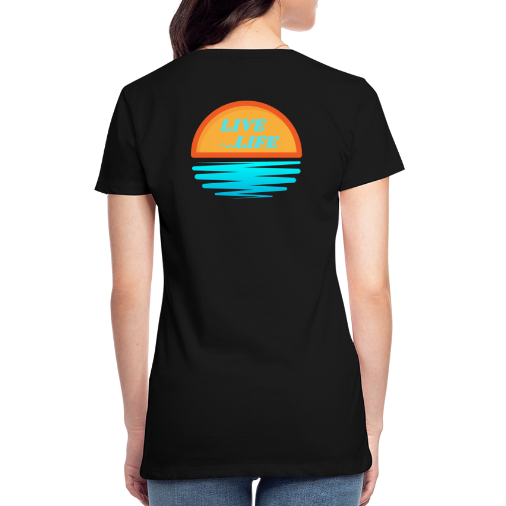 Women’s Sunset Waves Premium Organic T-Shirt - black