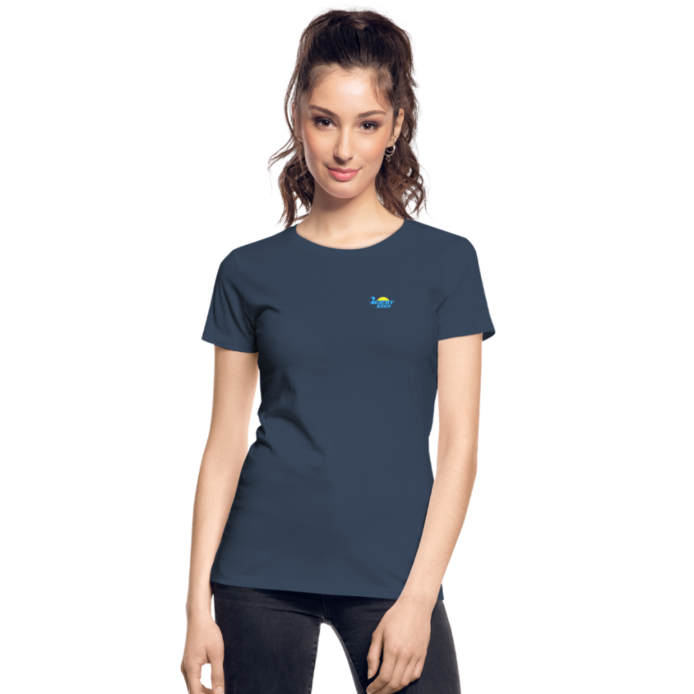 Women’s Sunset Waves Premium Organic T-Shirt - navy