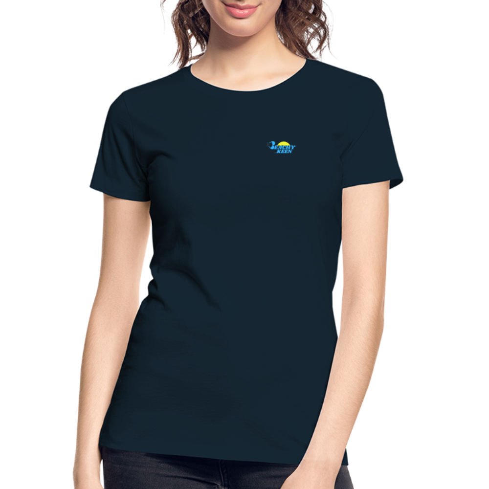 Women’s Sunset Waves Premium Organic T-Shirt - deep navy