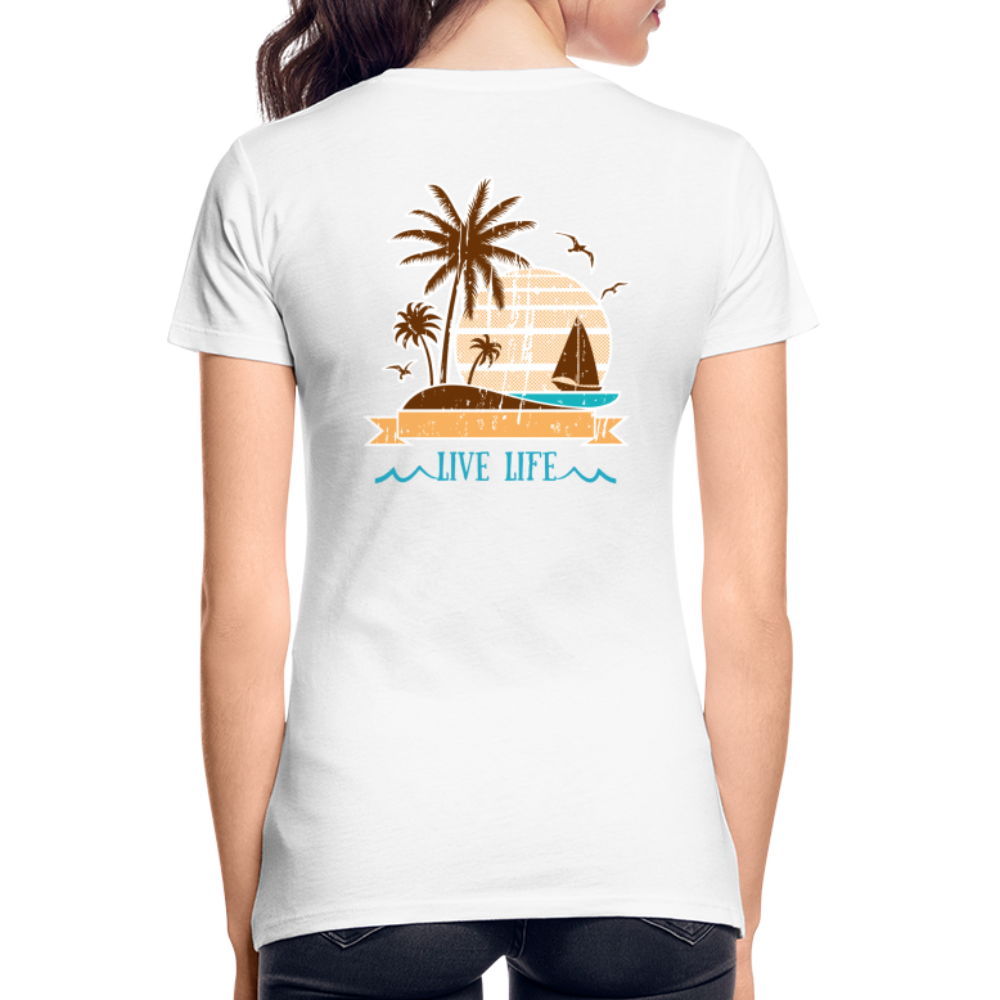 Women’s Sailboats and Sunsets Premium Organic T-Shirt - white