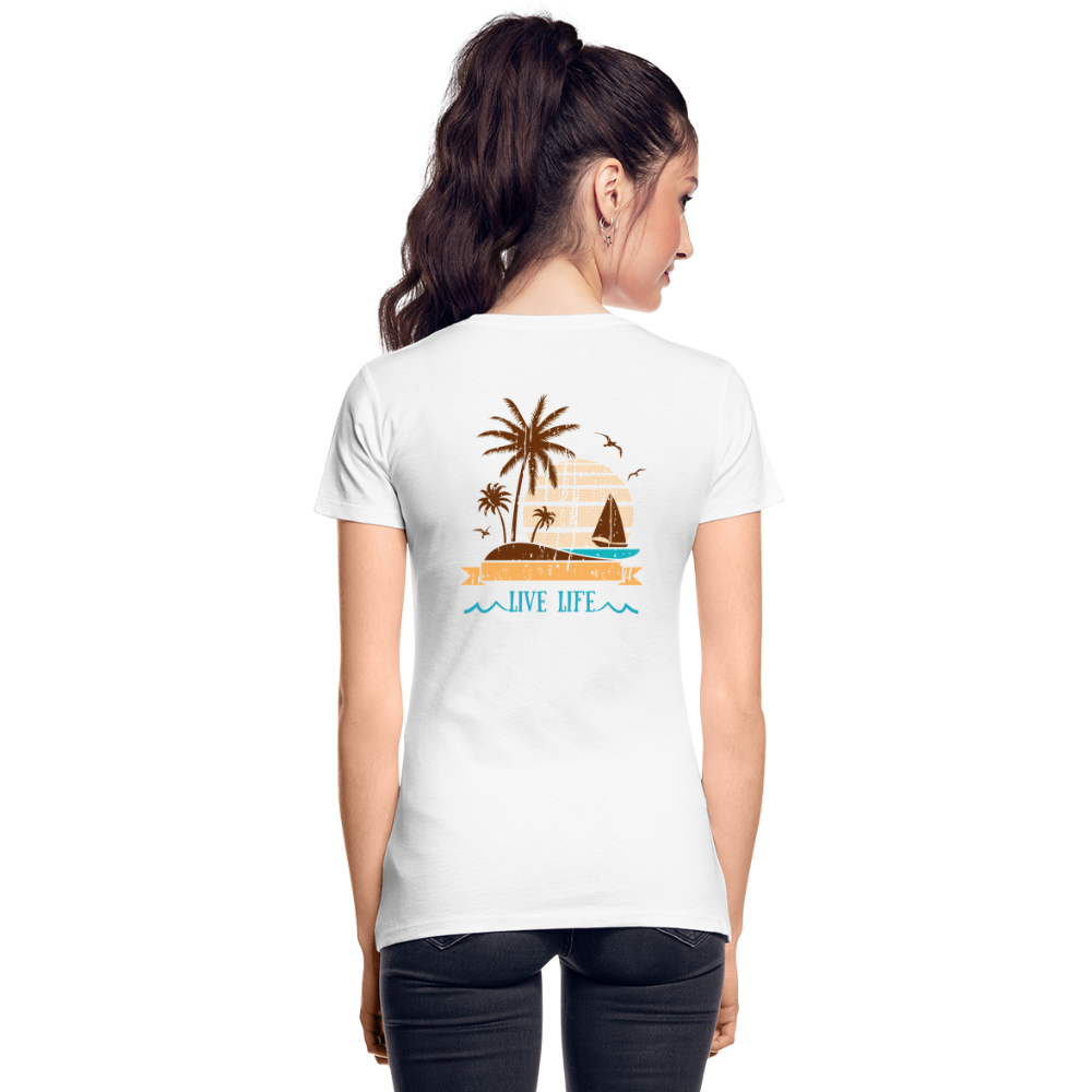 Women’s Sailboats and Sunsets Premium Organic T-Shirt - white