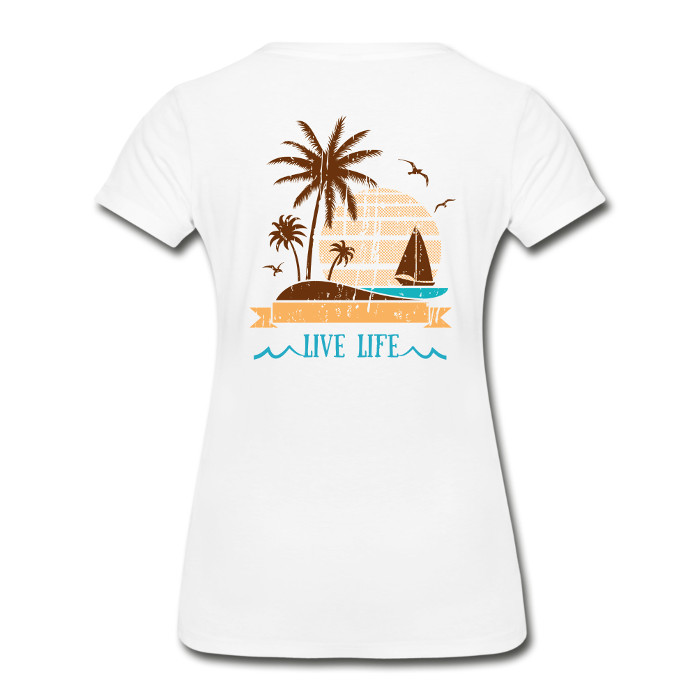 Women’s Sailboats and Sunsets Premium Organic T-Shirt - white