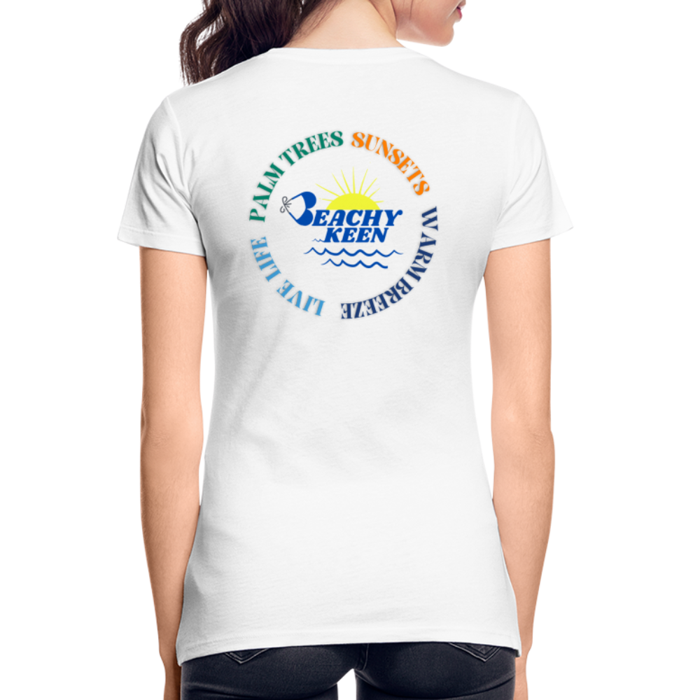 Women’s Premium Organic T-Shirt Palm Trees and Sunsets - white