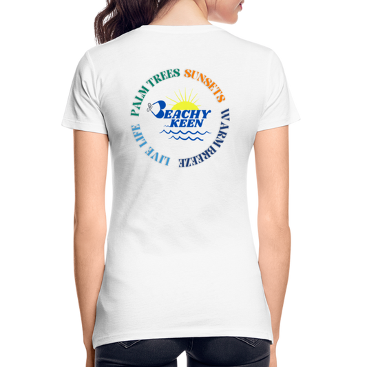 Women’s Premium Organic T-Shirt Palm Trees and Sunsets - white