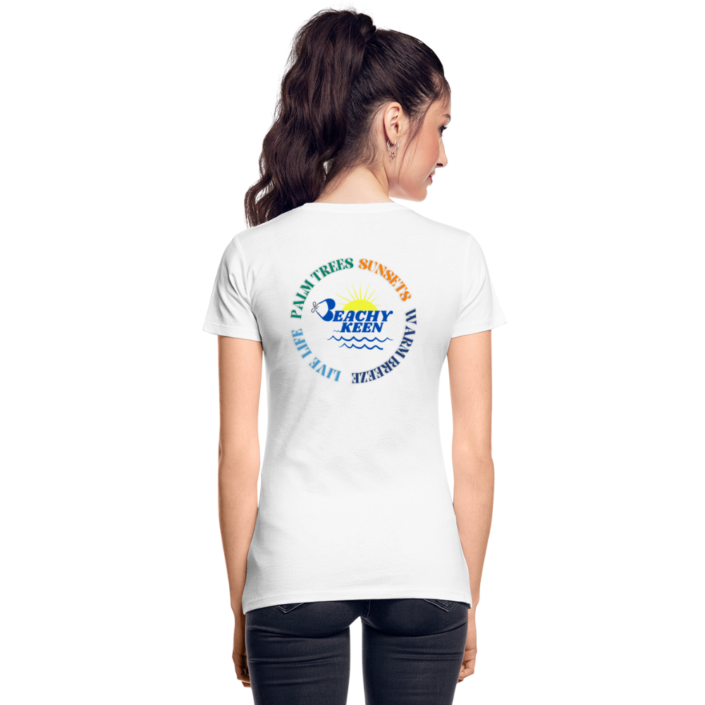 Women’s Premium Organic T-Shirt Palm Trees and Sunsets - white