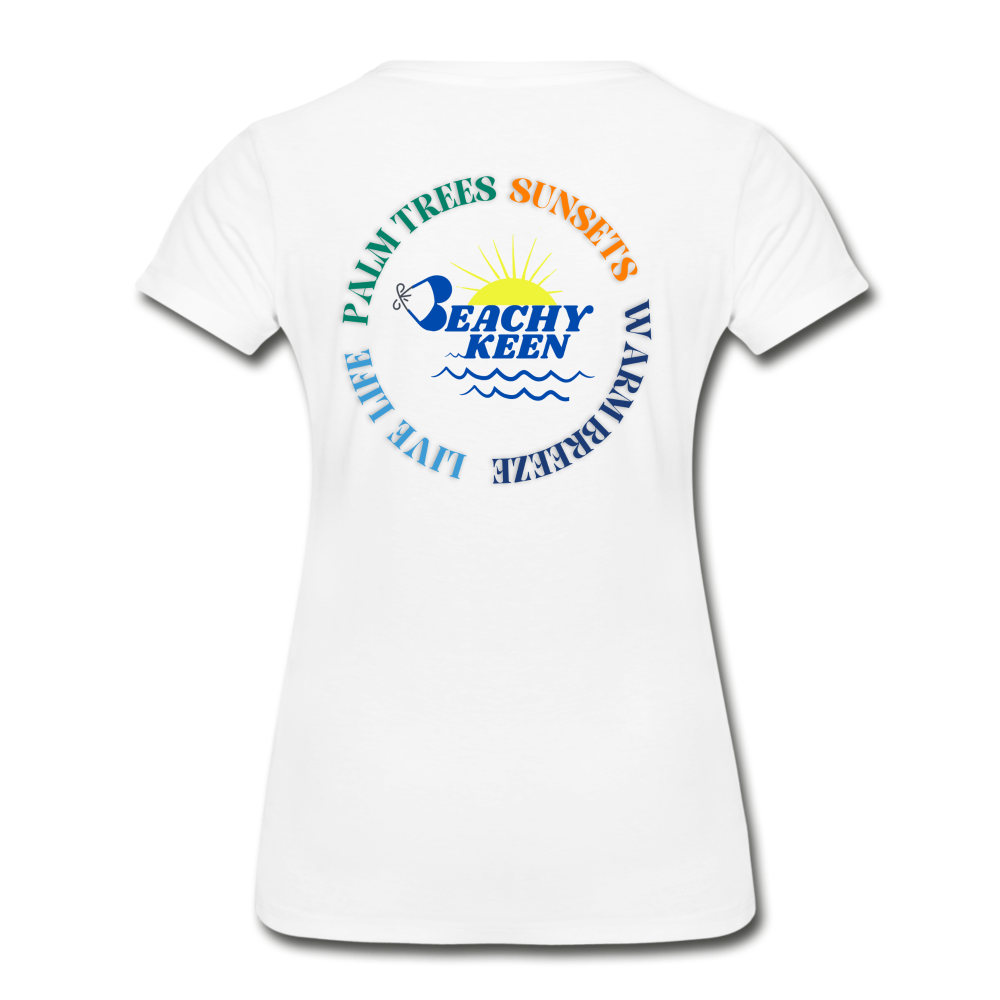 Women’s Premium Organic T-Shirt Palm Trees and Sunsets - white