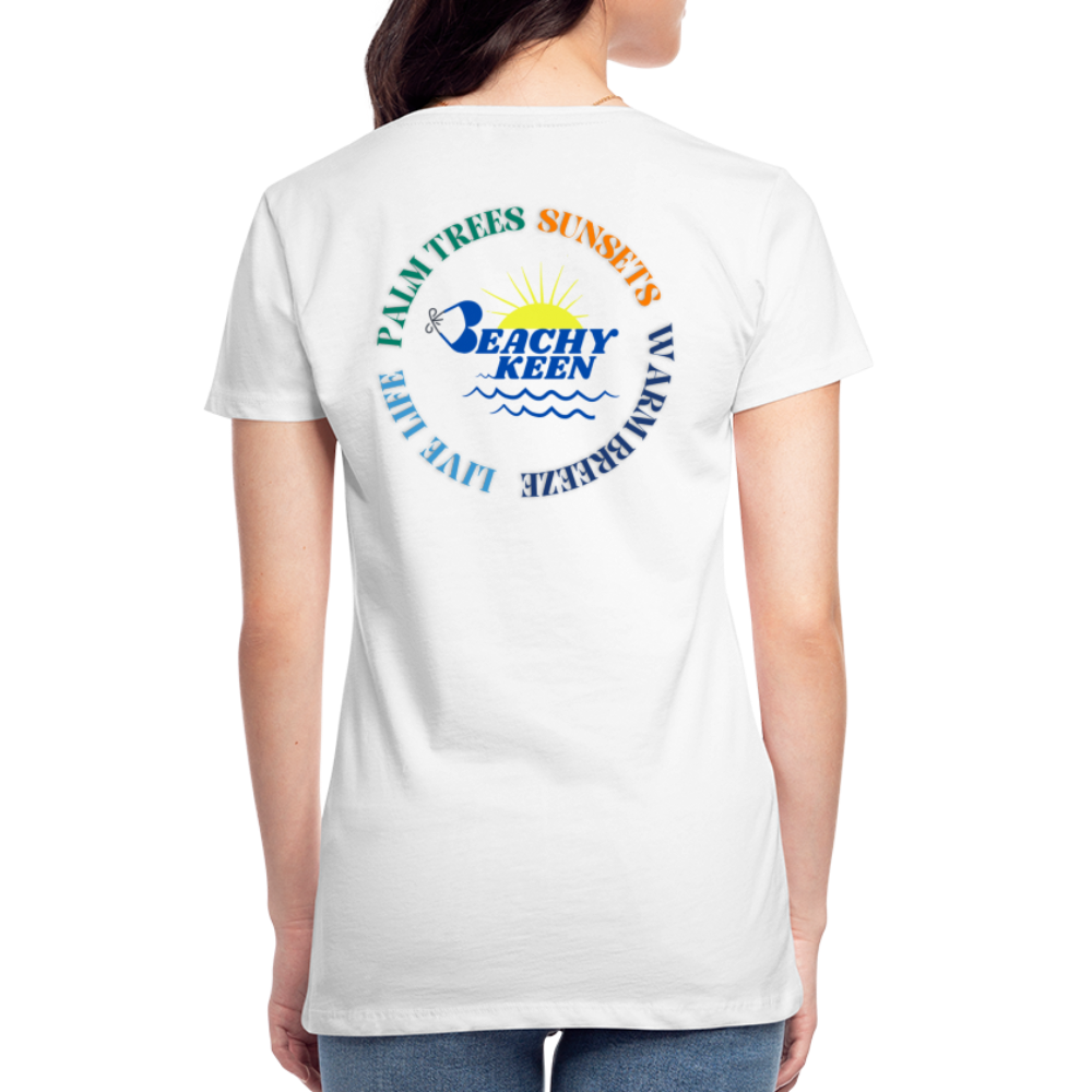 Women’s Premium Organic T-Shirt Palm Trees and Sunsets - white