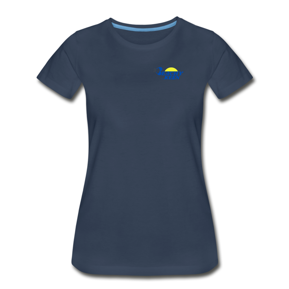 Women’s Premium Organic T-Shirt Palm Trees and Sunsets - navy