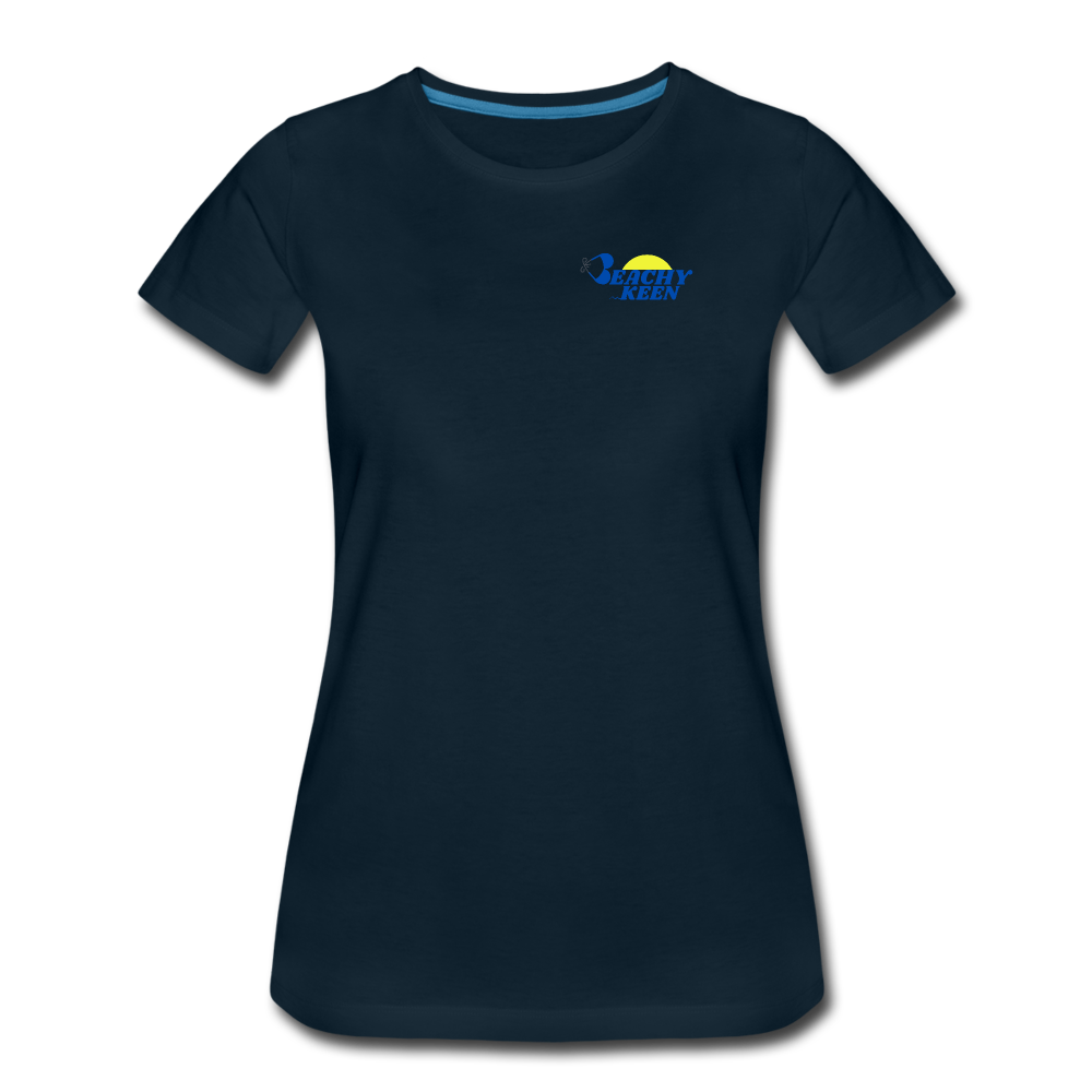 Women’s Premium Organic T-Shirt Palm Trees and Sunsets - deep navy