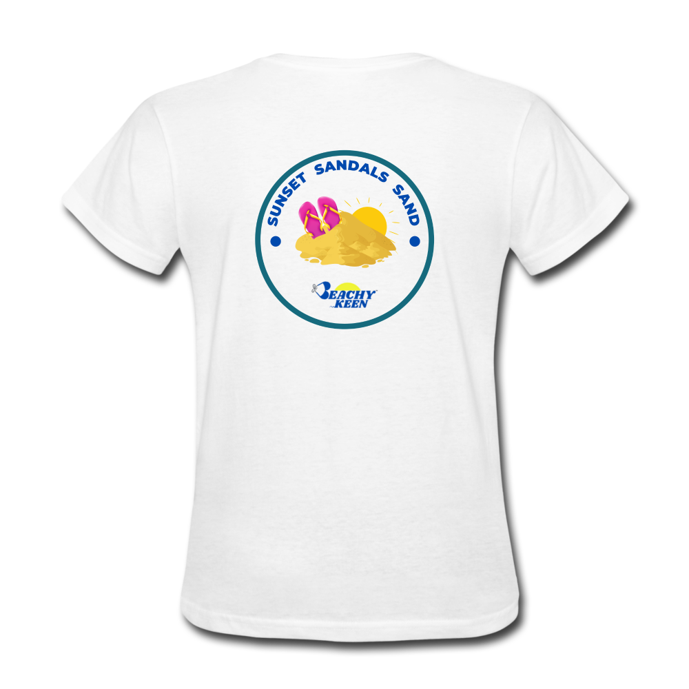 Sunsets Sandals and Sand Women's T-Shirt - white