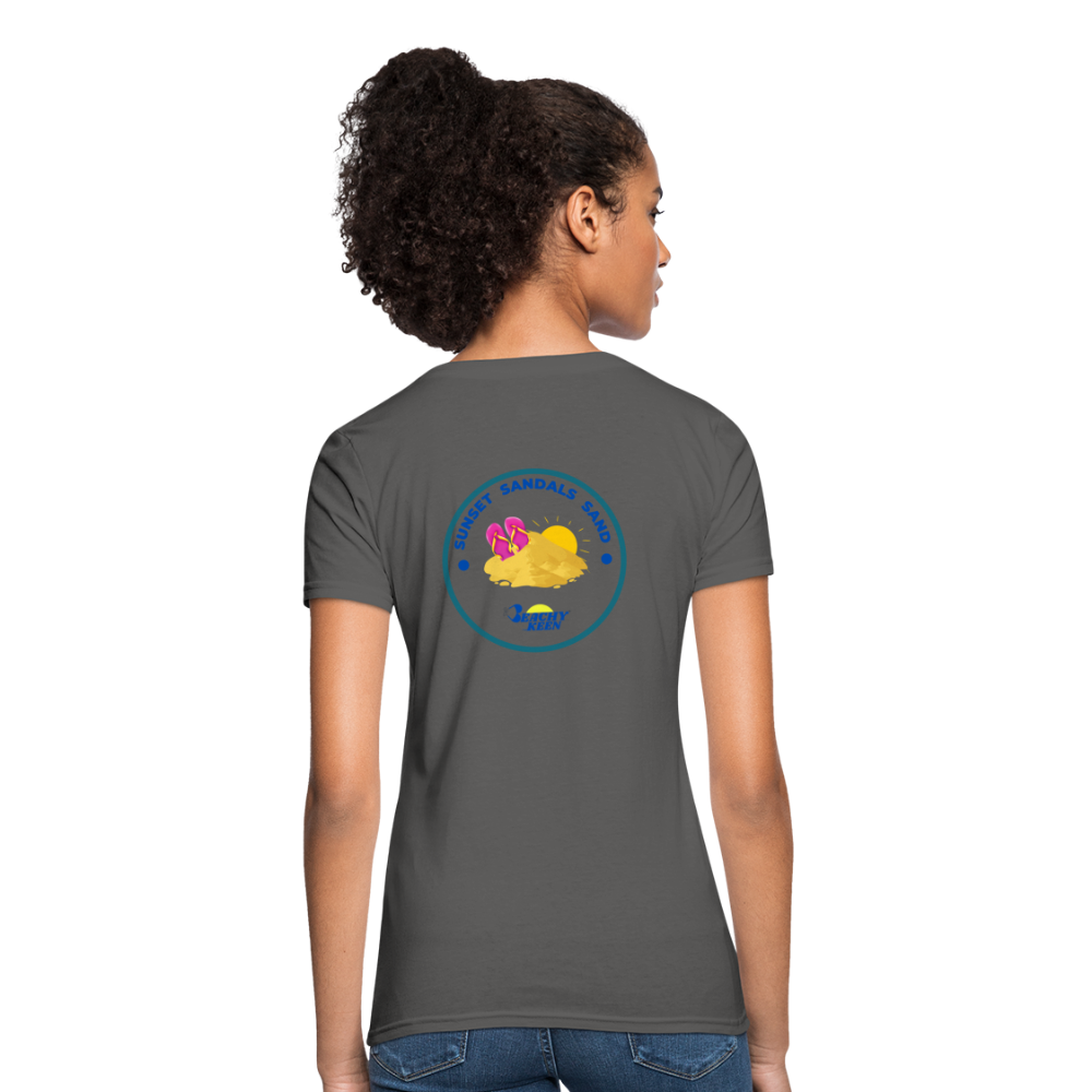 Sunsets Sandals and Sand Women's T-Shirt - charcoal