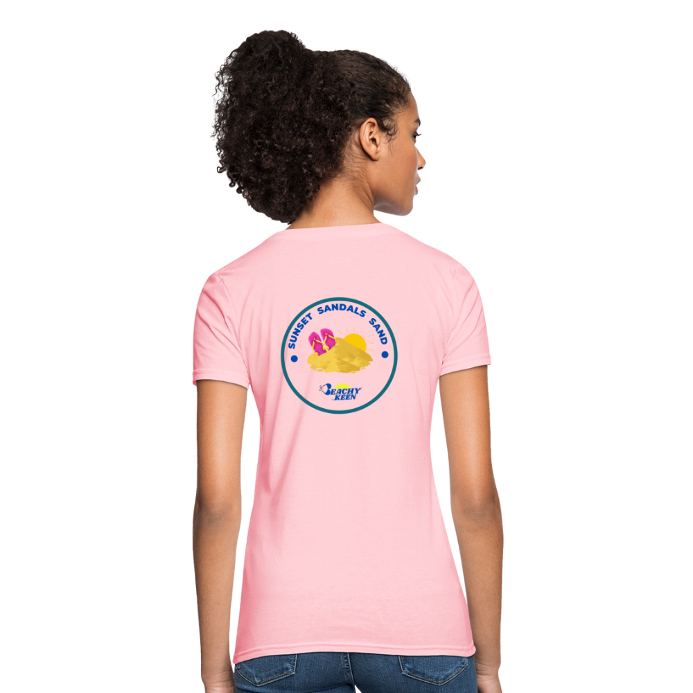 Sunsets Sandals and Sand Women's T-Shirt - pink